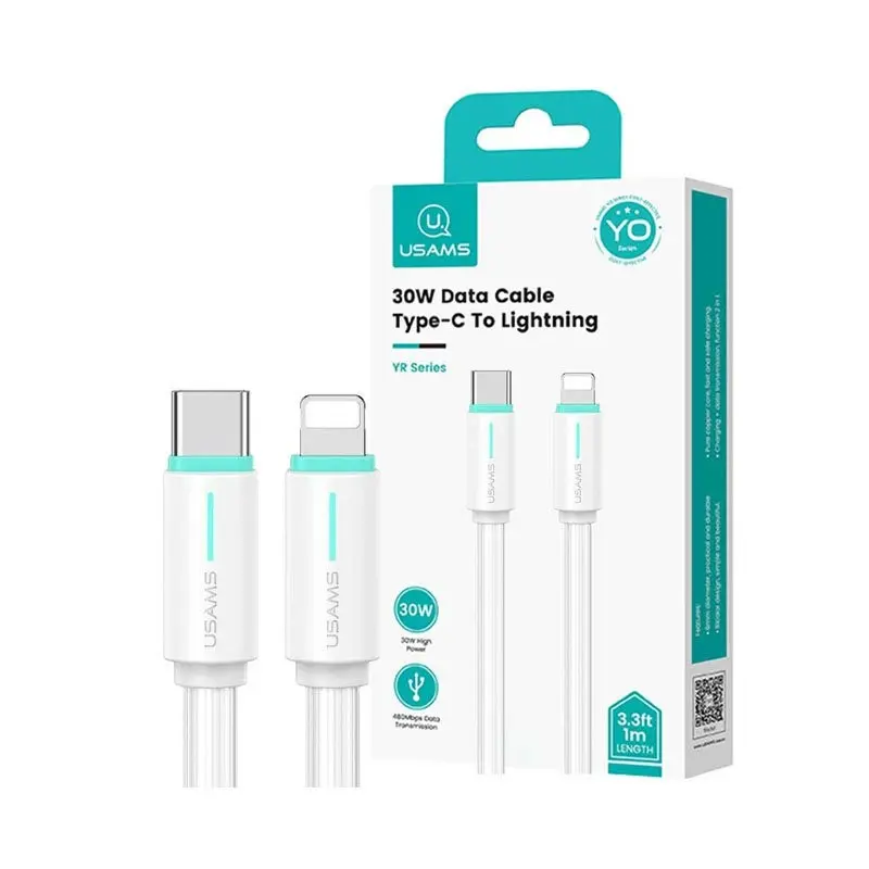 کابل شارژ USB-C to Lightning یوسمز مدل US-SJ735 با طول 1 متر توان 30 وات - تصویر 2