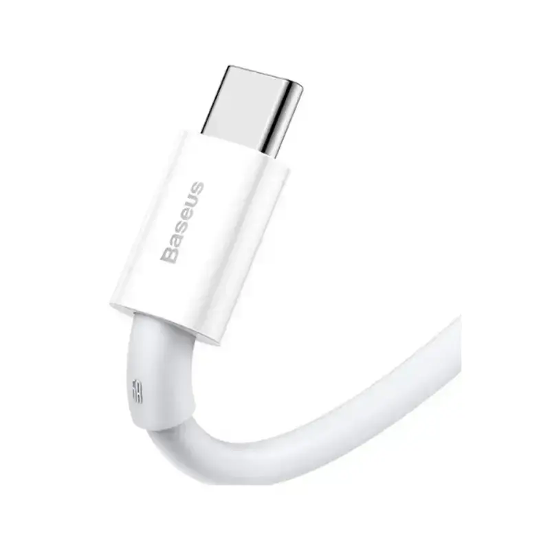 سر تایپ سی Baseus Superior Fast Charging Cable USB-A To USB-C 66W رنگ سفید