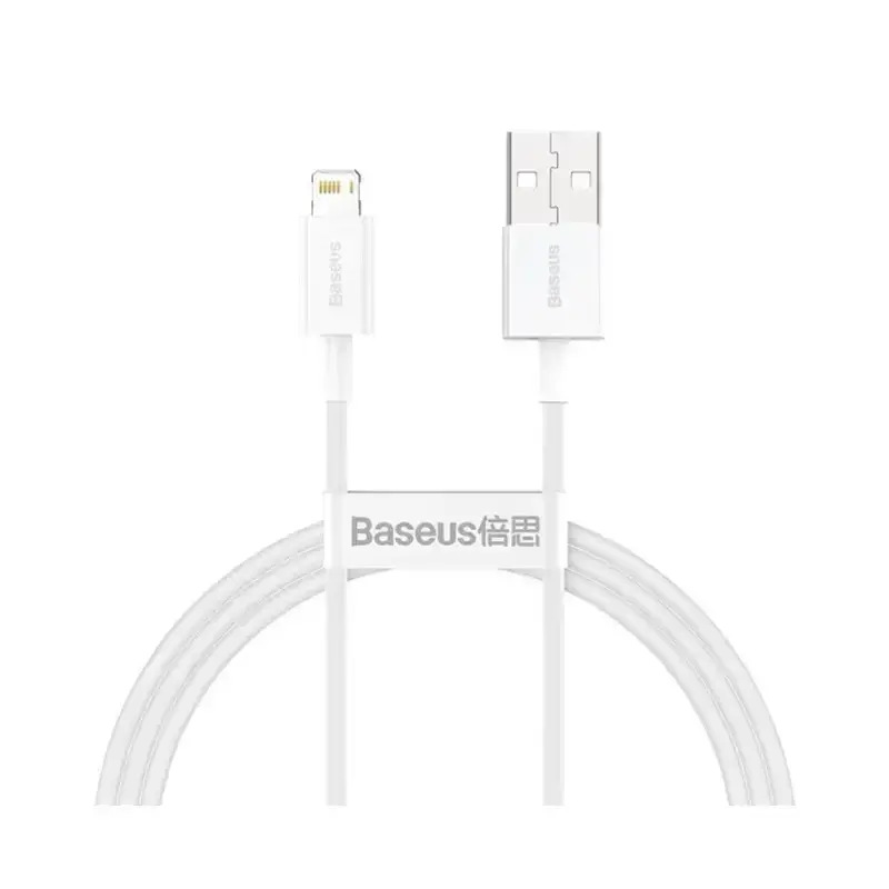 کابل شارژ USB to iP باسئوس مدل Superior Series CALYS-A با طول 1متر 2.4 آمپر