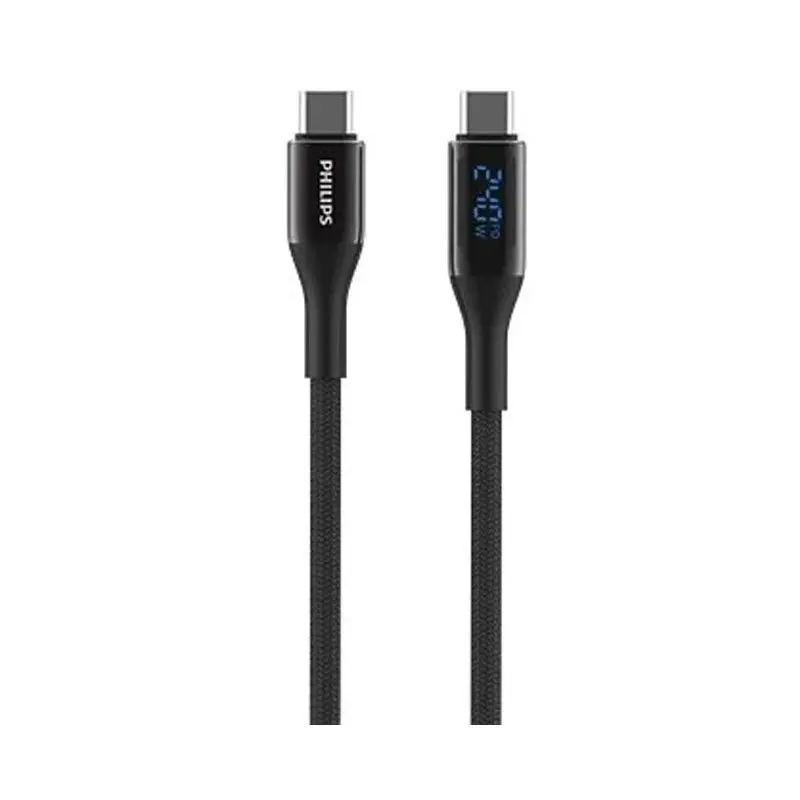 کابل شارژ USB-C to USB-C فیلیپس مدل DLC4583C با طول 2 متر توان 240 وات