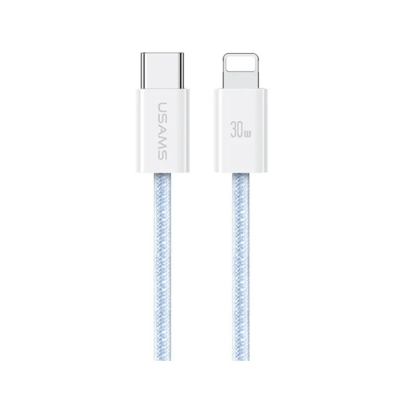 کابل شارژ USB-C to Lightning یوسمز مدل US-SJ657 با طول 1.2 متر توان 30 وات