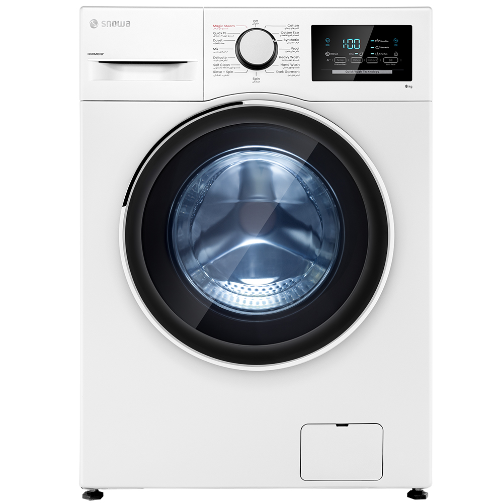 ماشین لباسشویی اسنوا مدل SWM-82226 ظرفیت 8 کیلوگرم سفید